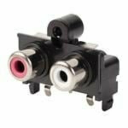 CUI DEVICES Rca Jack 2P 1 X 2 Horizontal Through Hole Yl/Wh RCJ-2134